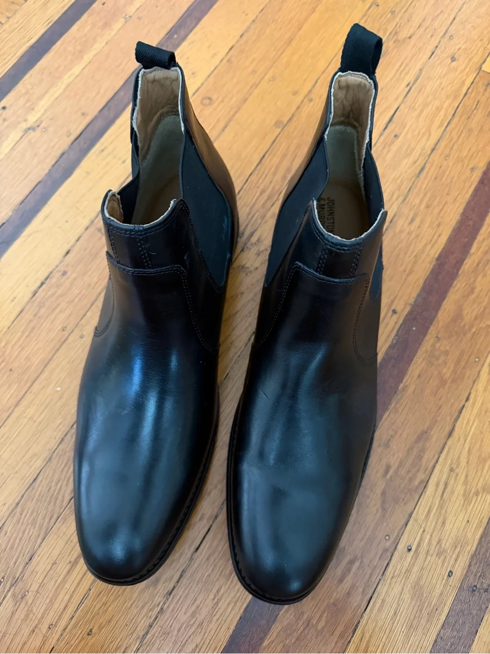 NEW Johnston and Murphy chelsea boot black leather size 13